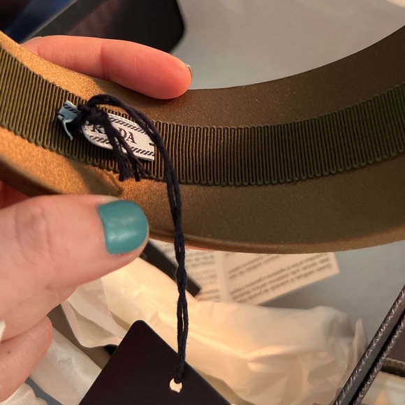 Prada NWT olive green “militare” thick wide headband with tags box and dustie - Picture 5 of 5